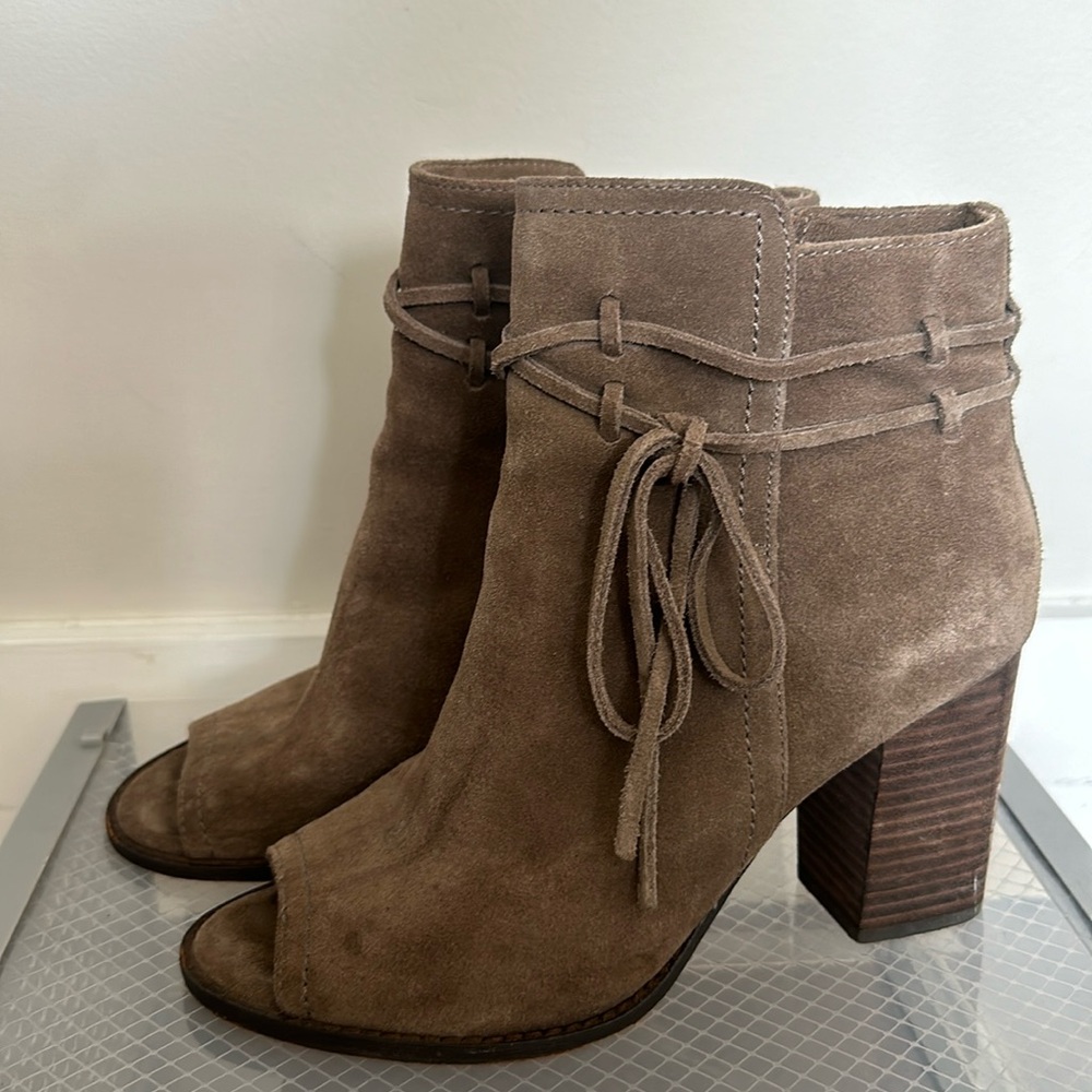 Splendid Suede Open Toe Bootie